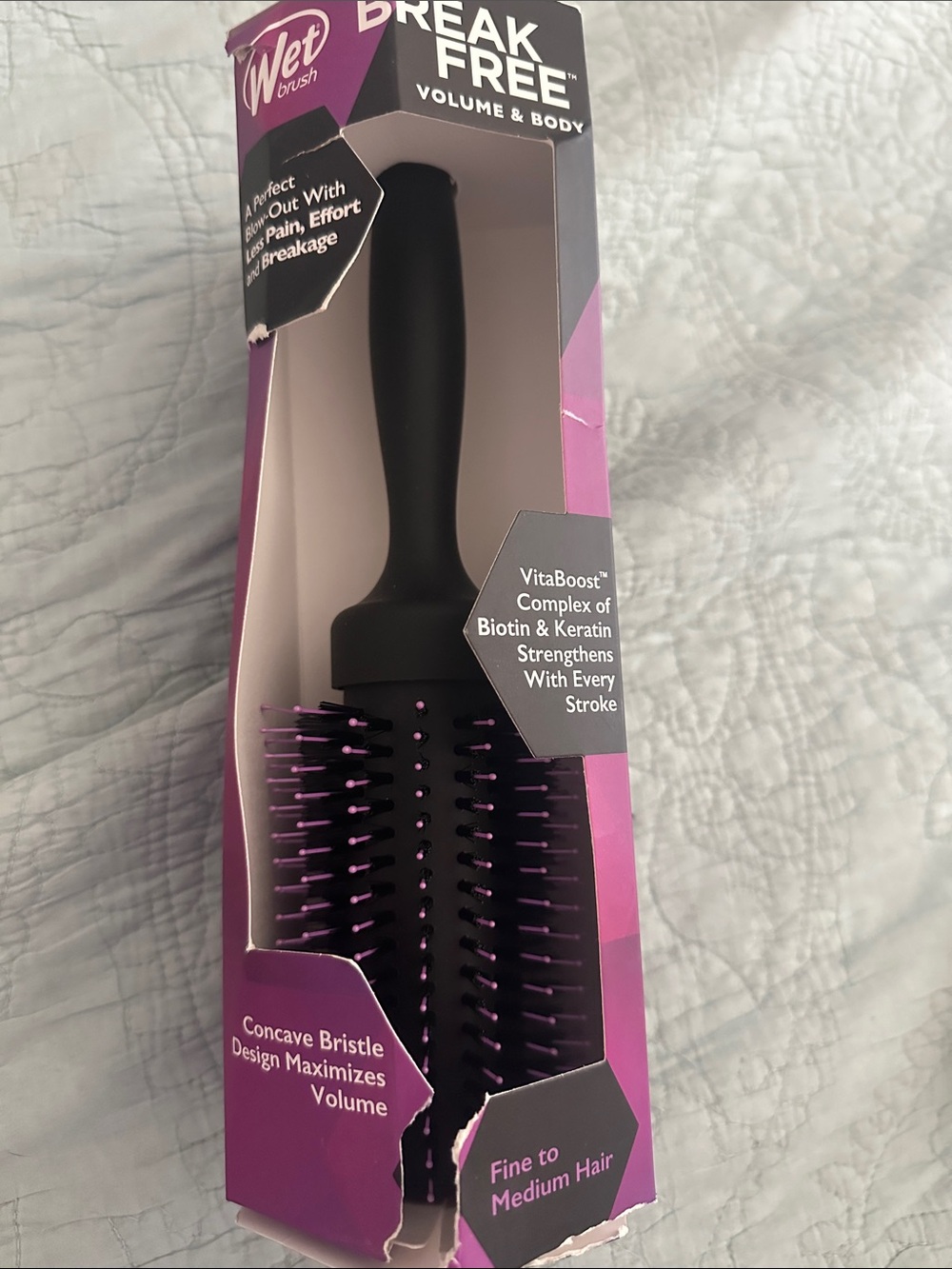 Wet BrushBreak Free Volume & Body Hair Brush — Black Handle with Purple Bristles